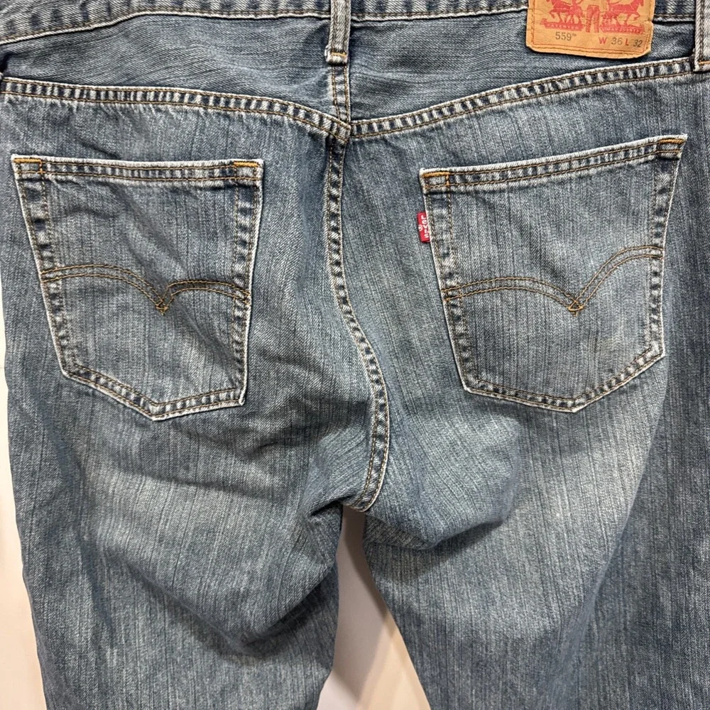 Levi's 559 Relaxed Straight Fit Rugged‎ Blue Denim Jeans Mens Sz 36 x 32